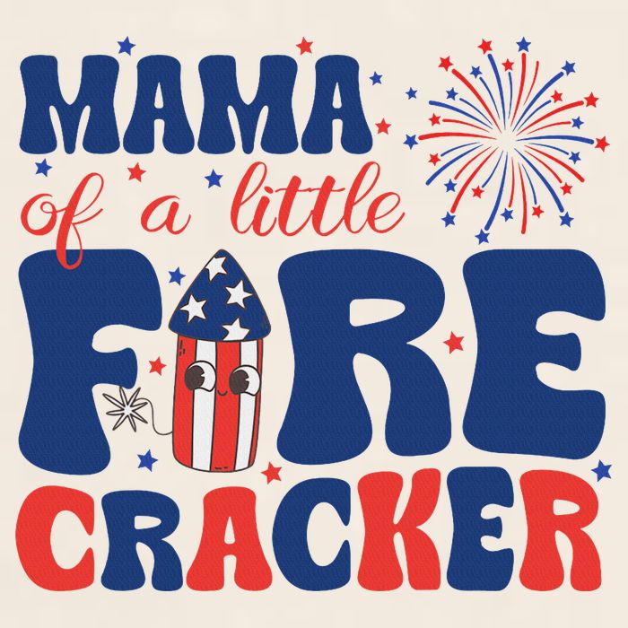Mama Of A Little Firecracker Family Matching 4th Of July Garment-Dyed Women's Muscle Tee