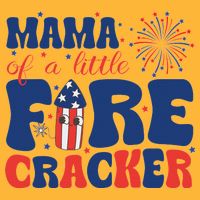 Mama Of A Little Firecracker Family Matching 4th Of July Pom Pom 12in Knit Beanie