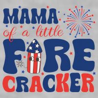 Mama Of A Little Firecracker Family Matching 4th Of July Ladies PosiCharge Tri-Blend Wicking Tank