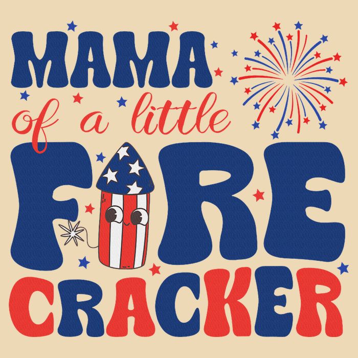 Mama Of A Little Firecracker Family Matching 4th Of July Drawstring Bag