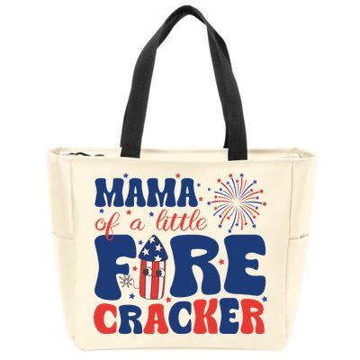 Mama Of A Little Firecracker Family Matching 4th Of July Zip Tote Bag