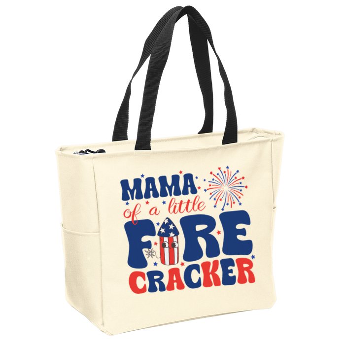 Mama Of A Little Firecracker Family Matching 4th Of July Zip Tote Bag