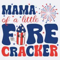 Mama Of A Little Firecracker Family Matching 4th Of July Sueded Cloud Jersey T-Shirt