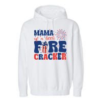 Mama Of A Little Firecracker Family Matching 4th Of July Garment-Dyed Fleece Hoodie