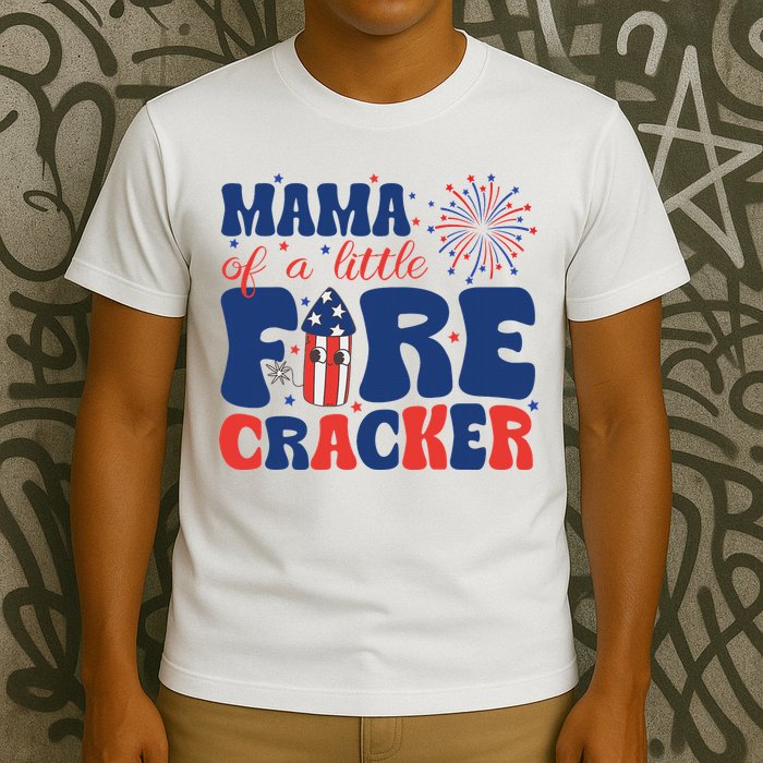 Mama Of A Little Firecracker Family Matching 4th Of July T-Shirt