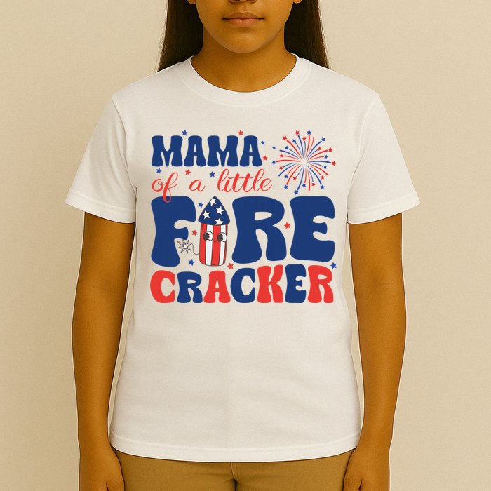 Mama Of A Little Firecracker Family Matching 4th Of July T-Shirt