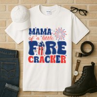 Mama Of A Little Firecracker Family Matching 4th Of July Tall T-Shirt