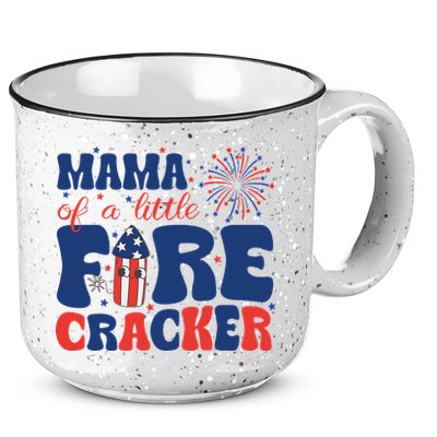 Mama Of A Little Firecracker Family Matching 4th Of July 15oz Campfire Ceramic Mug