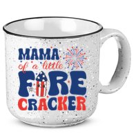Mama Of A Little Firecracker Family Matching 4th Of July 15oz Campfire Ceramic Mug