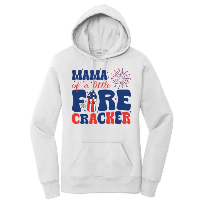 Mama Of A Little Firecracker Family Matching 4th Of July Women's Pullover Hoodie