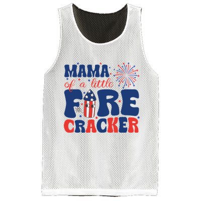 Mama Of A Little Firecracker Family Matching 4th Of July Mesh Reversible Basketball Jersey Tank