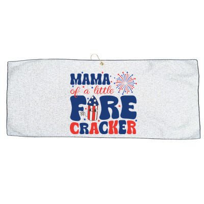 Mama Of A Little Firecracker Family Matching 4th Of July Large Microfiber Waffle Golf Towel