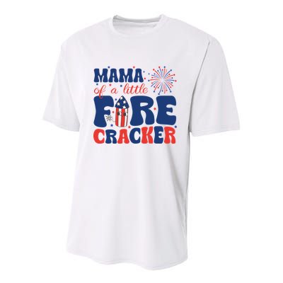 Mama Of A Little Firecracker Family Matching 4th Of July Youth Performance Sprint T-Shirt