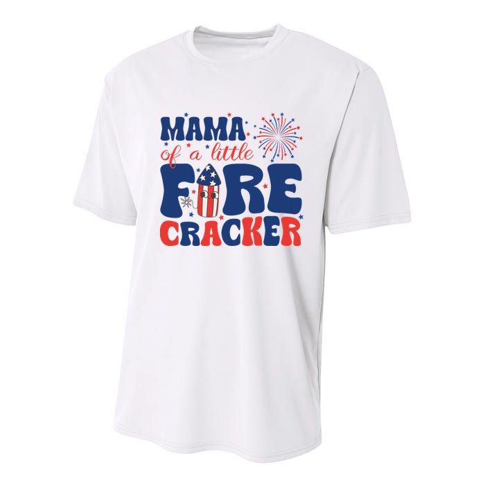 Mama Of A Little Firecracker Family Matching 4th Of July Youth Performance Sprint T-Shirt