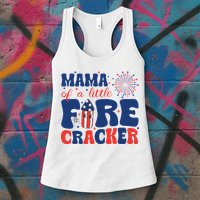 Mama Of A Little Firecracker Family Matching 4th Of July Womens Tank Top