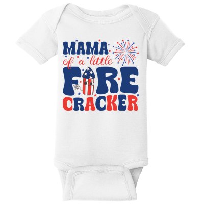 Mama Of A Little Firecracker Family Matching 4th Of July Baby Bodysuit
