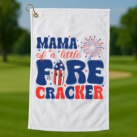 Mama Of A Little Firecracker Family Matching 4th Of July Golf Towel