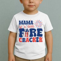 Mama Of A Little Firecracker Family Matching 4th Of July Toddler T-Shirt
