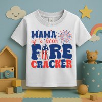 Mama Of A Little Firecracker Family Matching 4th Of July Toddler T-Shirt