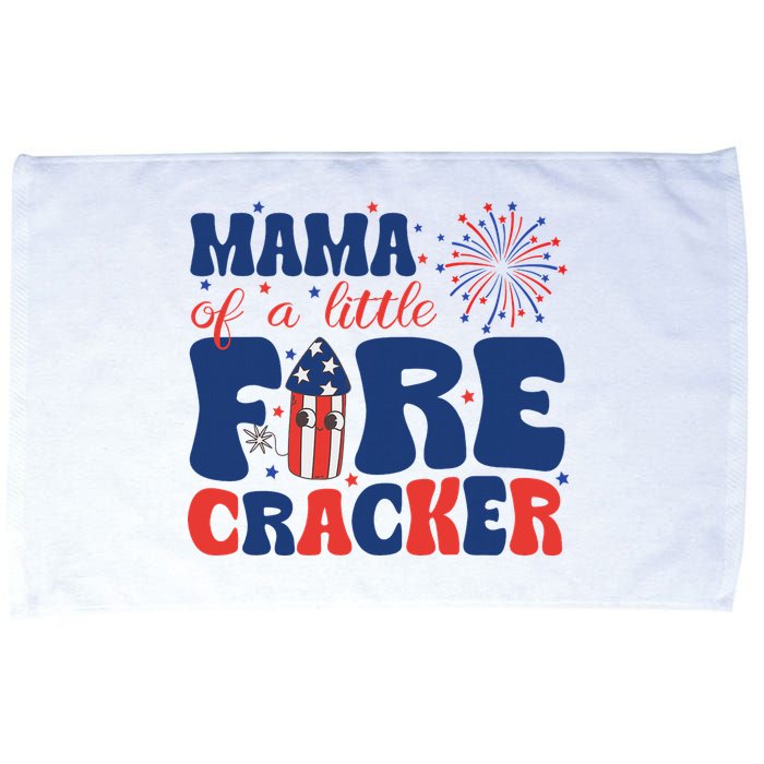 Mama Of A Little Firecracker Family Matching 4th Of July Microfiber Hand Towel