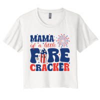 Mama Of A Little Firecracker Family Matching 4th Of July Crop Top