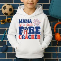 Mama Of A Little Firecracker Family Matching 4th Of July Kids Hoodie