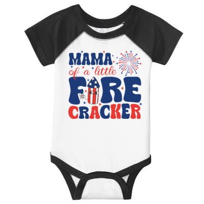Mama Of A Little Firecracker Family Matching 4th Of July Infant Baby Jersey Bodysuit