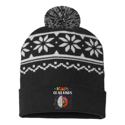 Minds Of All Kinds Neurodiversity Autism Awareness Adhd Asd USA-Made Snowflake Beanie