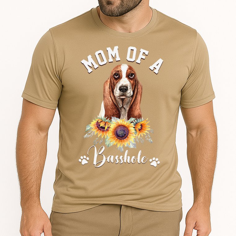 Mom Of A Basshole Basset Hound Dog Mother's Day Cooling Performance Crew T-Shirt