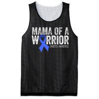 Mama Of A Warrior T1d Mom Diabetic Blue Ribbon Support Gift Mesh Reversible Basketball Jersey Tank