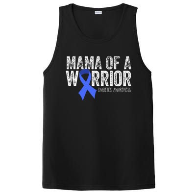 Mama Of A Warrior T1d Mom Diabetic Blue Ribbon Support Gift PosiCharge Competitor Tank