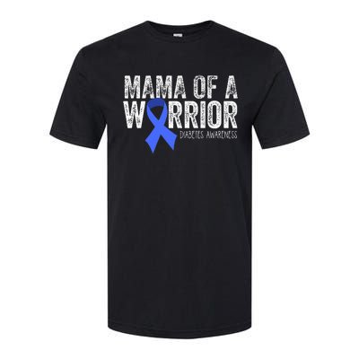 Mama Of A Warrior T1d Mom Diabetic Blue Ribbon Support Gift Softstyle CVC T-Shirt