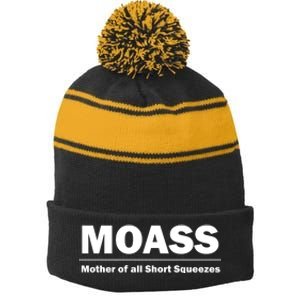 MOASS Mother of all Short Squeezes Stripe Pom Pom Beanie