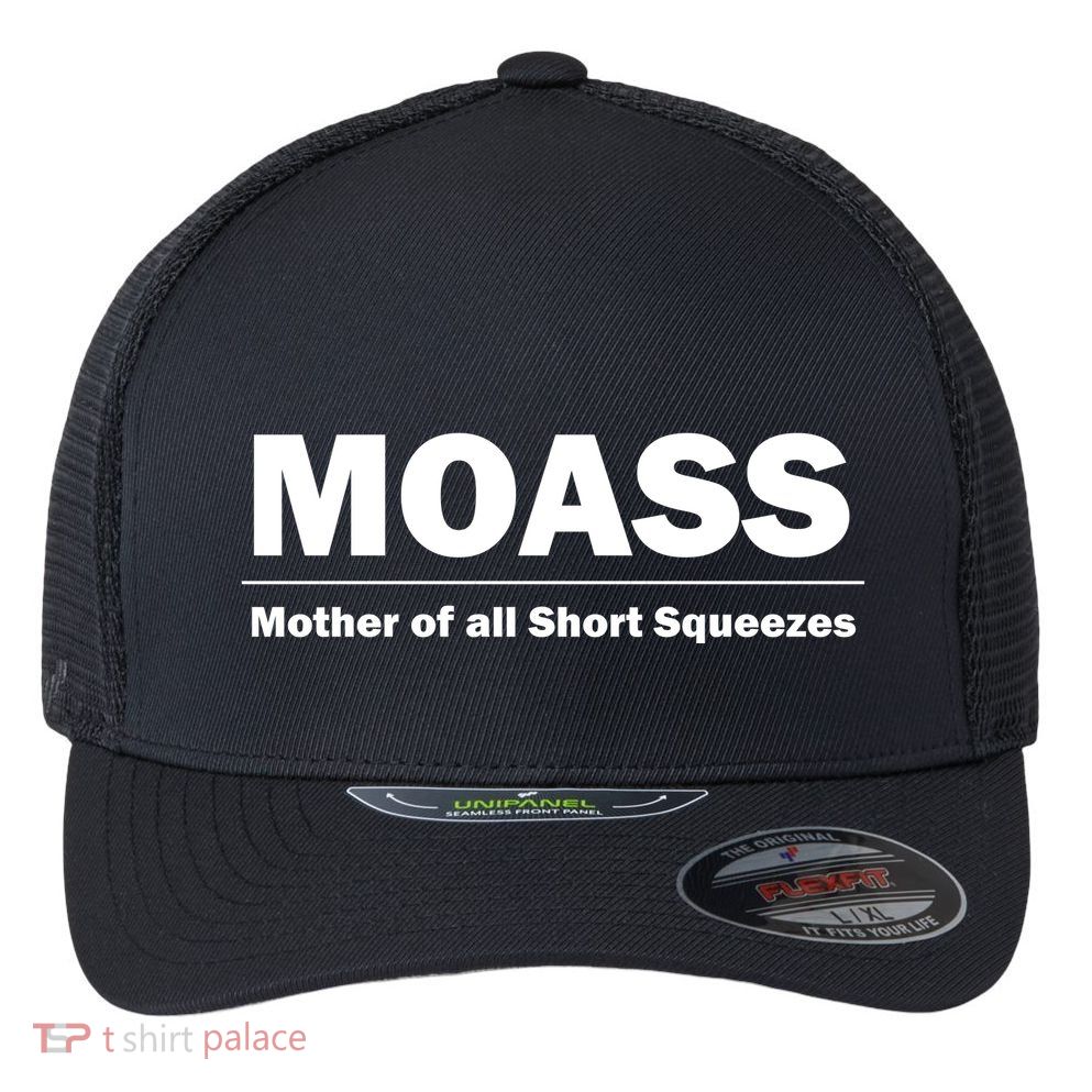 MOASS Mother of all Short Squeezes Flexfit Unipanel Trucker Cap