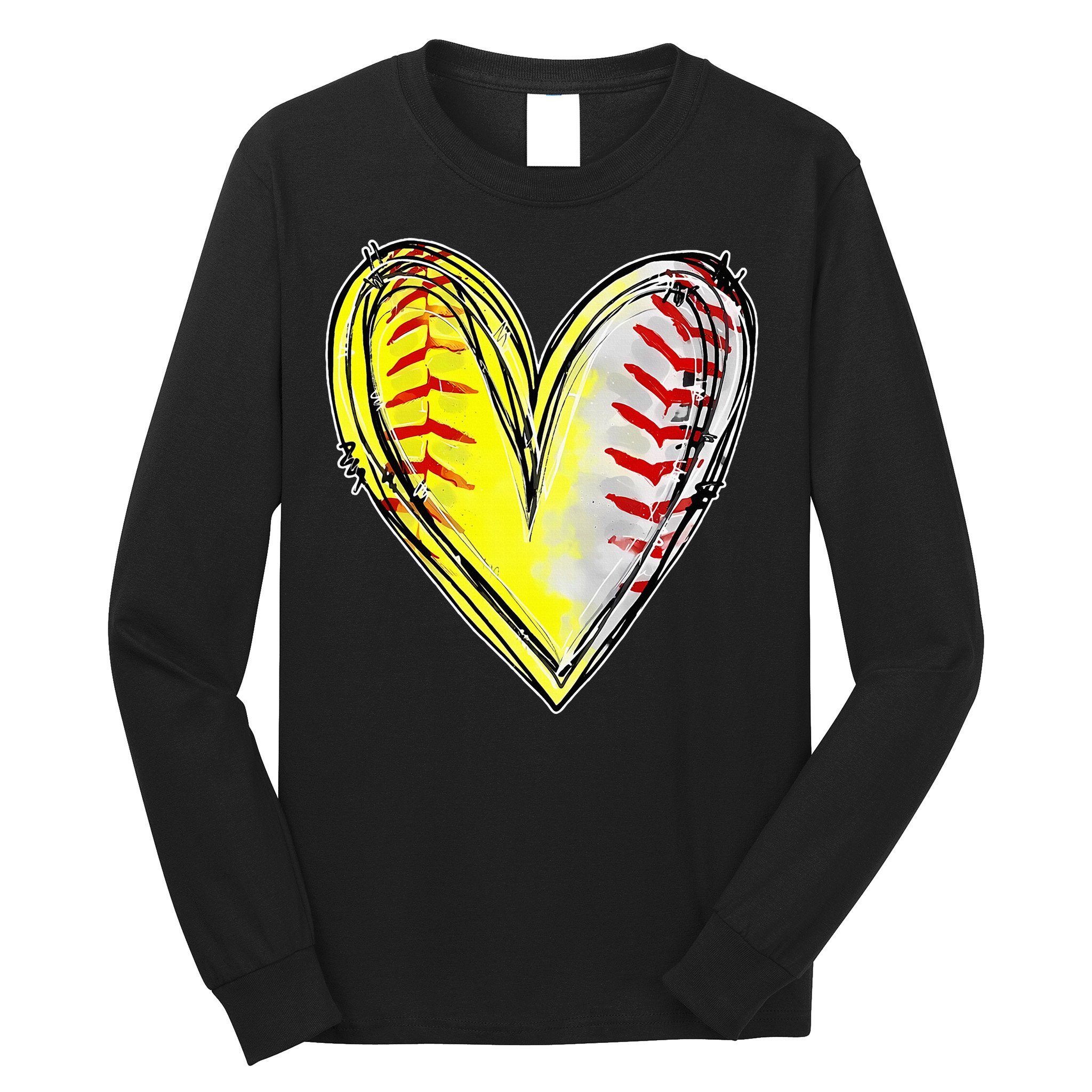 Mom Of Both Baseball Softball Mom Mothers Day Long Sleeve Shirt