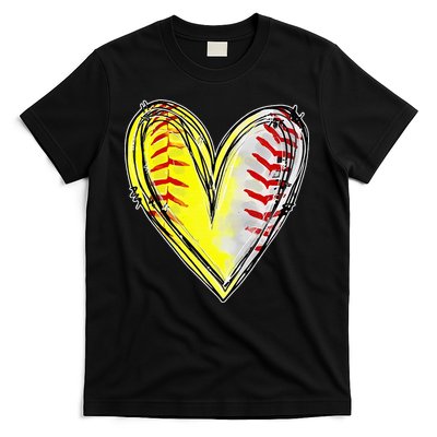 Mom Of Both Baseball Softball Mom Mothers Day T-Shirt