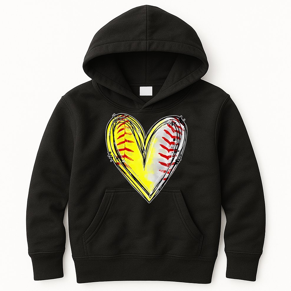 Mom Of Both Baseball Softball Mom Mothers Day Kids Hoodie