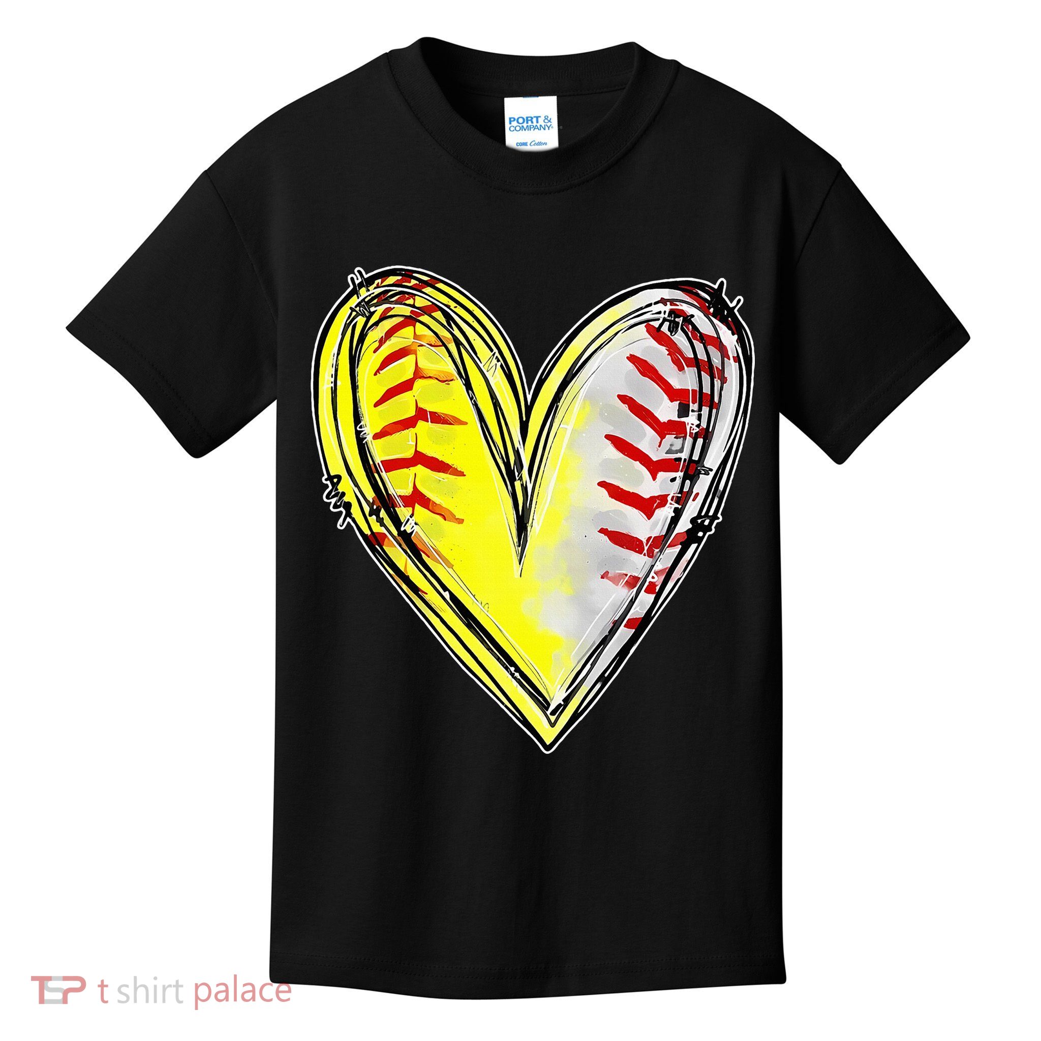 Mom Of Both Baseball Softball Mom Mothers Day Kids T-Shirt