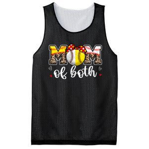 Mom Of Both Leopard Game Day Baseball Softball MotherS Day Mesh Reversible Basketball Jersey Tank