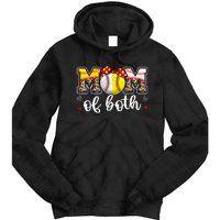 Mom Of Both Leopard Game Day Baseball Softball MotherS Day Tie Dye Hoodie