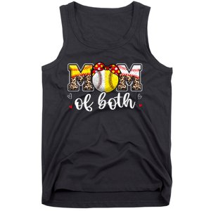 Mom Of Both Leopard Game Day Baseball Softball MotherS Day Tank Top