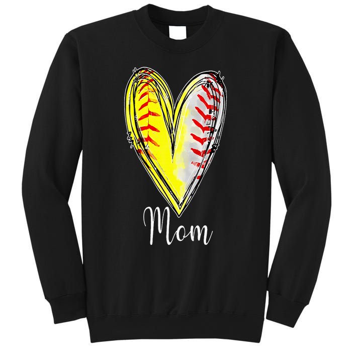 Mom Of Both Leopard Game Day Baseball Softball MotherS Day Sweatshirt