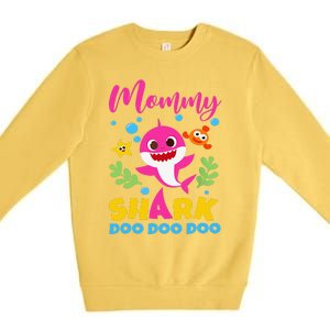 Mommy Of Birthday Shark Matching Oufit Party For Family Premium Crewneck Sweatshirt