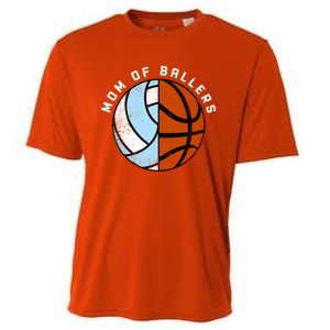 Mom Of Ballers Funny Volleyball Basketball Mom Cool Gift Cooling Performance Crew T-Shirt