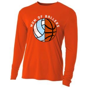 Mom Of Ballers Funny Volleyball Basketball Mom Cool Gift Cooling Performance Long Sleeve Crew