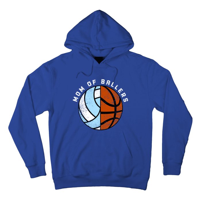 Mom Of Ballers Funny Volleyball Basketball Mom Cool Gift Hoodie