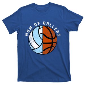 Mom Of Ballers Funny Volleyball Basketball Mom Cool Gift T-Shirt