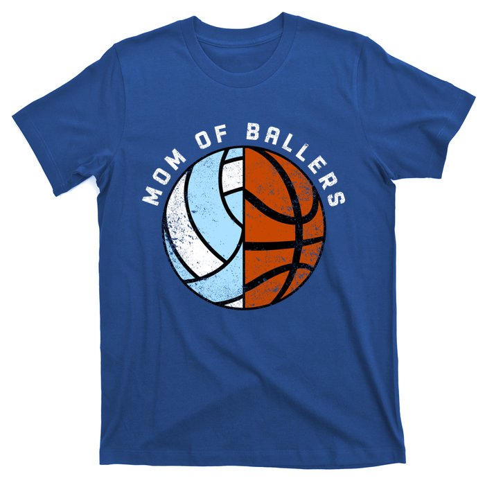 Mom Of Ballers Funny Volleyball Basketball Mom Cool Gift T-Shirt