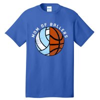 Mom Of Ballers Funny Volleyball Basketball Mom Cool Gift Tall T-Shirt