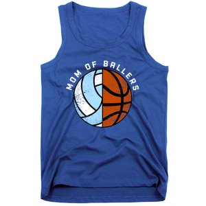 Mom Of Ballers Funny Volleyball Basketball Mom Cool Gift Tank Top